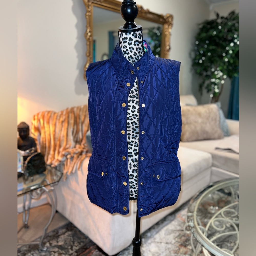 💙🩷𝐋𝐈𝐋𝐋𝐘 𝐏𝐔𝐋𝐈𝐓𝐙𝐄𝐑🦋💗 Navy, quilted Getaway Vest